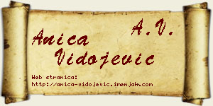 Anica Vidojević vizit kartica